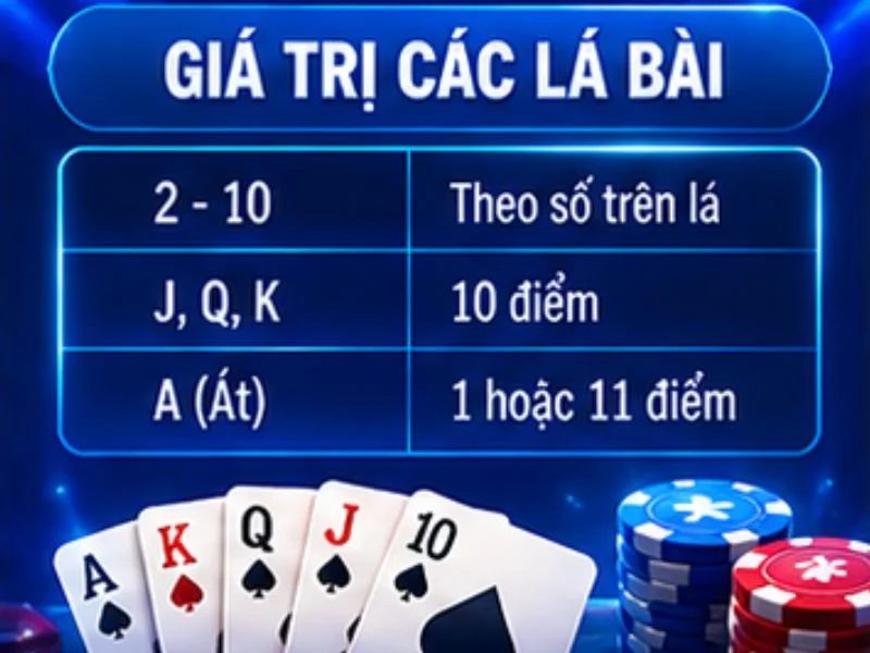 Giá trị các lá bài trong Blackjack Giá trị các lá bài trong Blackjack