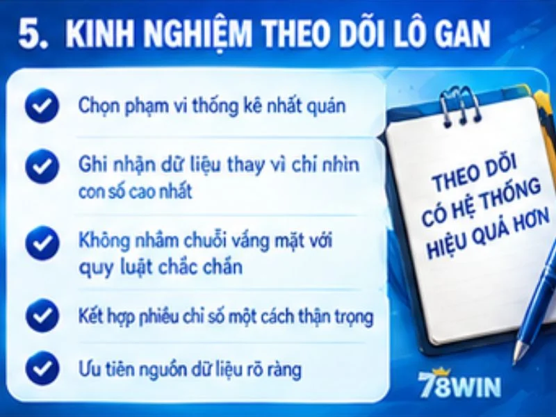 Kinh nghiệm theo dõi lô gan 78WIN có hệ thống