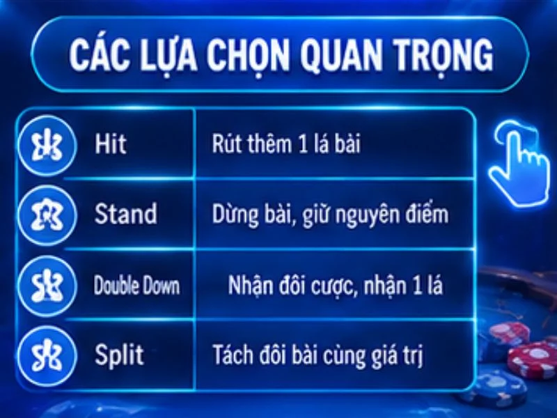 Những lựa chọn quan trọng trong Blackjack Những lựa chọn quan trọng trong Blackjack